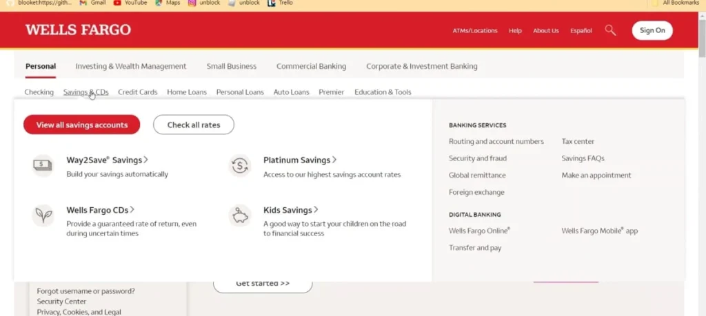 Wells Fargo Open Savings Account 